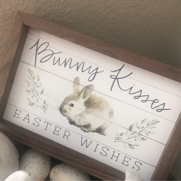 Shabby Chic Cottage Easter Spring Bunny wooden sign - Picture 9 of 9